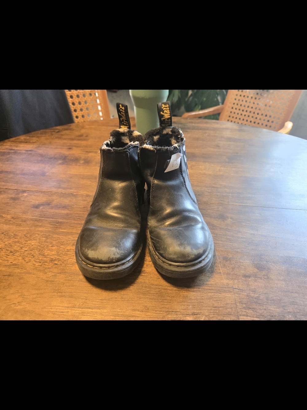 Kids Black Dr.Marten Fleece Line Boot
